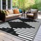 World Rug Gallery Bohemian Stripe Diamond Reversible Recycled Plastic 3' X 5' Black Outdoor Rug 6071BLACK3X5 - alternate 6